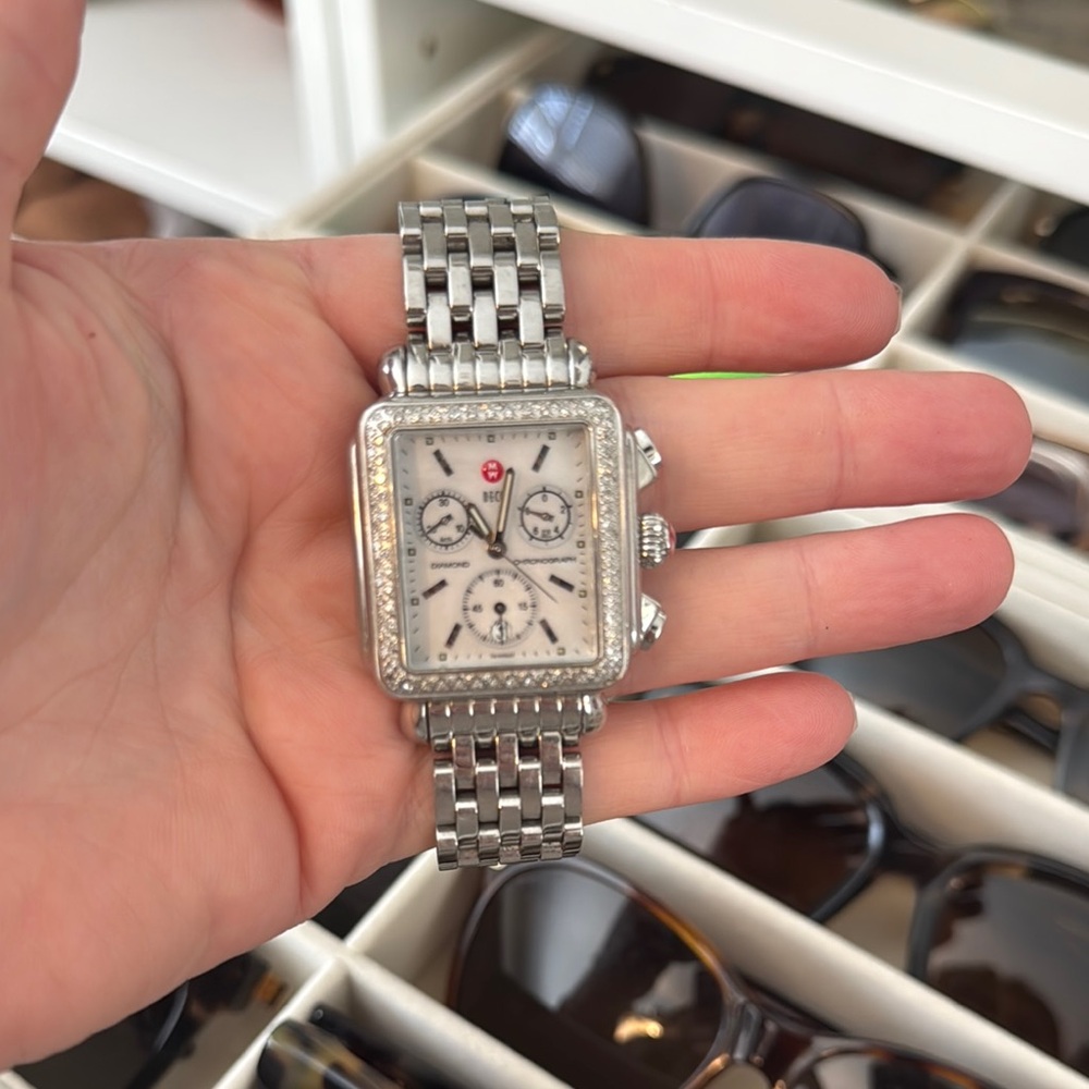 Michele Silver Stainless Steel Watch